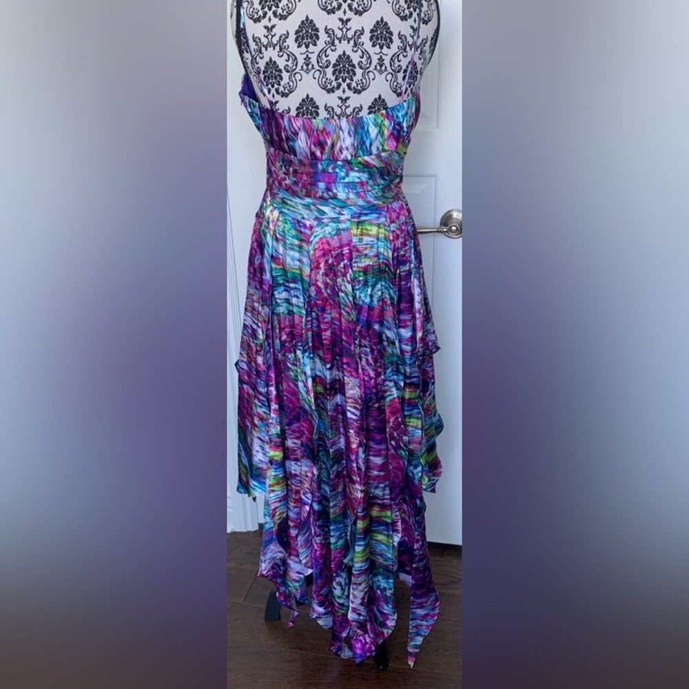Steppin’ Out Satin High/Low Prom Dress - 13/14 - Multicolored - Used - Picture 4 of 8